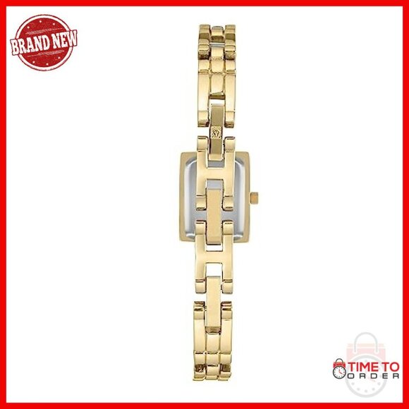 Women\'s Gold-Tone Rectangular Watch with Adjustable Bracelet main image 6